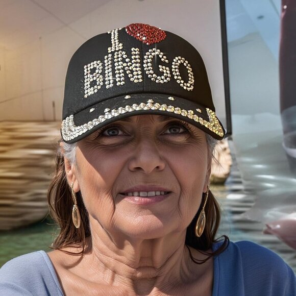 Women’s Rhinestone Baseball Cap Distressed Denim Gift Accessory - Picture 7 of 9